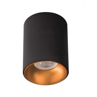 KANLUX 27571 | Riti Kanlux stropné svietidlo hriadeľ 1x GU10 čierna, zlatý