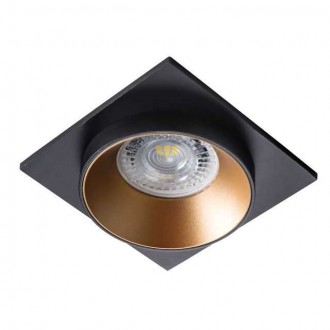 KANLUX 29134 | Simen Kanlux zabudovateľné svietidlo štvorec bez objímky 92x92mm 1x MR16 / GU5.3 / GU10 čierna, čierna, zlatý