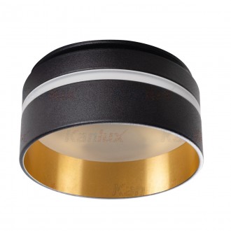 KANLUX 29234 | Govik Kanlux zabudovateľné svietidlo kruhový bez objímky Ø80mm 1x MR16 / GU5.3 / GU10 čierna, zlatý, biela