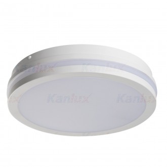 KANLUX 33344 | Beno Kanlux stenové, stropné svietidlo kruhový pohybový senzor, svetelný senzor - súmrakový spínač 1x LED 2060lm 4000K IP54 biela