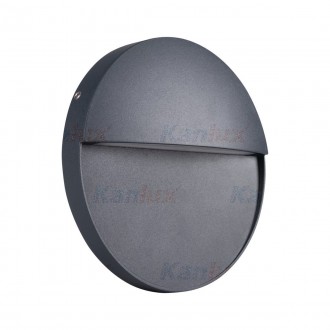 KANLUX 33753 | Duli Kanlux stenové svietidlo kruhový 1x LED 270lm 4000K IP54 antracit
