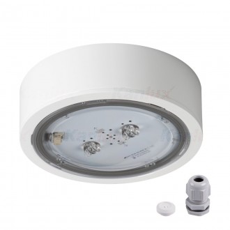 KANLUX 33824 | iTech Kanlux viacúčelové núdzové osvetlenie 1h - stenové, stropné, zabudovateľné svietidlo - ST kruhový 1x LED 5000K IP65 biela