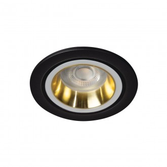 KANLUX 37251 | Feline Kanlux zabudovateľné svietidlo kruhový bez objímky Ø90mm 1x MR16 / GU5.3 / GU10 čierna, zlatý