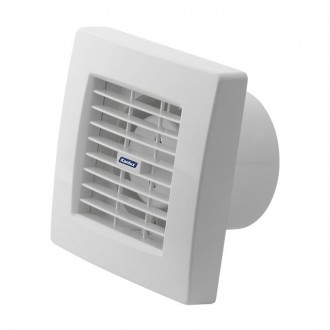 KANLUX 70951 | Kanlux trubkový ventilátor Ø100 100m3/h štvorec senzory vlhkosti, časový spínač s automatickou žalúziou, tepelná poistka IP24 UV biela