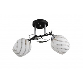 LAMPEX 521/2 | Nelson Lampex stropné svietidlo 2x E27 čierna, chróm, opál