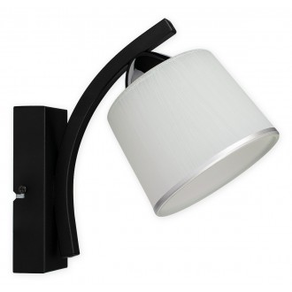 LEMIR O3240 K1 CZA + CH | Altar Lemir rameno stenové svietidlo 1x E27 matná čierna, biela, strieborný