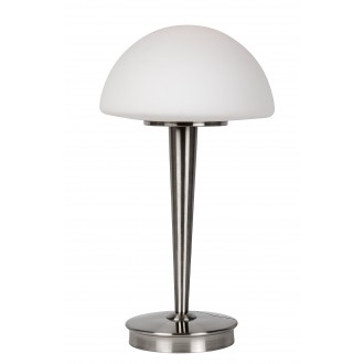 LUCIDE 17553/01/12 | Touch Lucide stolové svietidlo 42cm dotykový vypínač 1x E14 satén chróm, opál