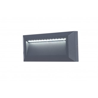LUTEC 5191602118 | Helena-LU Lutec stenové svietidlo obdĺžnik 1x LED 450lm 4000K IP54 antracitová sivá, opál
