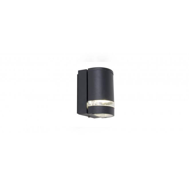 LUTEC 5604101118 | Focus-LUT Lutec stenové svietidlo oblúkový 1x GU10 IP44 antracitová sivá, priesvitné