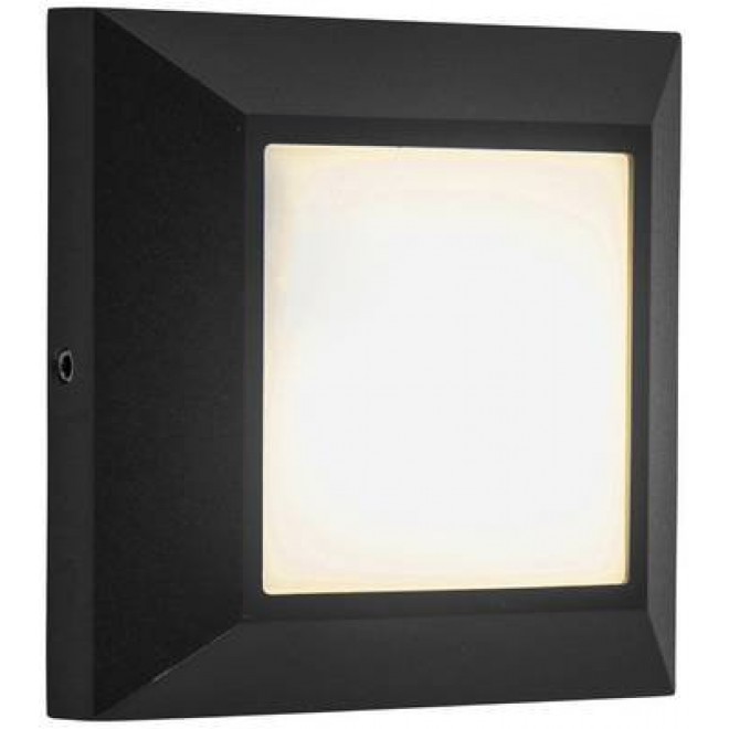 LUTEC 6402105012 | Helena-LU Lutec stenové svietidlo štvorec 1x LED 200lm 3000K IP54 matná čierna, opál