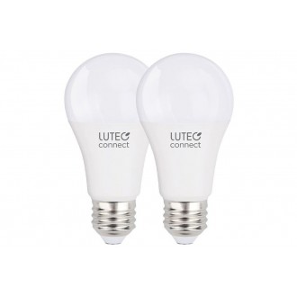 LUTEC 8731002316 | E27 9,2W Lutec normálne A60 LED svetelný zdroj múdre osvetlenie 750lm 2700 <-> 6500K ovládanie hlasom, regulovateľná intenzita svetla, nastaviteľná farebná teplota, meniace farbu, na diaľkové ovládanie, 2 dielna súprava diaľkový o