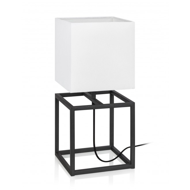 MARKSLOJD 107306 | Cube-MS Markslojd stolové svietidlo 45cm prepínač na vedení 1x E27 čierna, biela