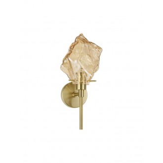 NOVA LUCE 9009256 | Odelle Nova Luce rameno stenové svietidlo 1x E14 zlatý, jantárové