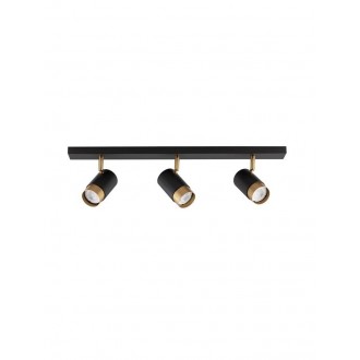 NOVA LUCE 9111435 | Pongo Nova Luce spot svietidlo otočné prvky 3x GU10 matná čierna, zlatý