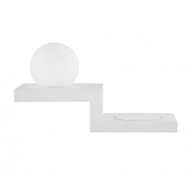 NOVA LUCE 9183311 | Room Nova Luce stenové svietidlo prepínač Qi nabíjačka na telefón, nabíjačka na mobil (bez kábla) 1x LED 360lm 3000K biela, opál