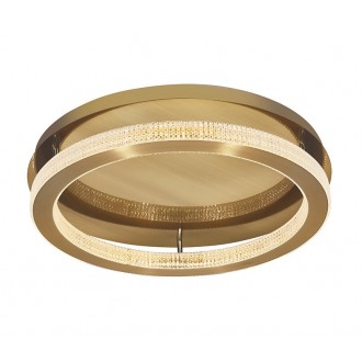 NOVA LUCE 9285620 | Fiore-NL Nova Luce stropné svietidlo - TRIAC kruhový regulovateľná intenzita svetla 1x LED 3530lm 3000K starožitná zlata, krištáľ