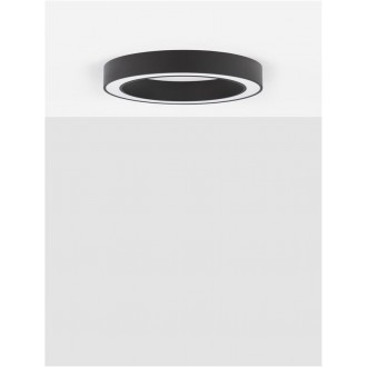 NOVA LUCE 9345633 | Opal-NL Nova Luce stropné svietidlo kruhový diaľkový ovládač regulovateľná intenzita svetla, nastaviteľná farebná teplota 1x LED 3317lm 2700 <-> 4000K matná čierna, opál