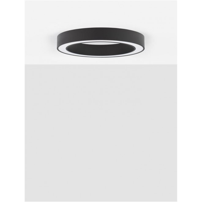 NOVA LUCE 9345633 | Morbido Nova Luce stropné svietidlo kruhový diaľkový ovládač regulovateľná intenzita svetla, nastaviteľná farebná teplota 1x LED 3317lm 2700 <-> 4000K matná čierna, opál