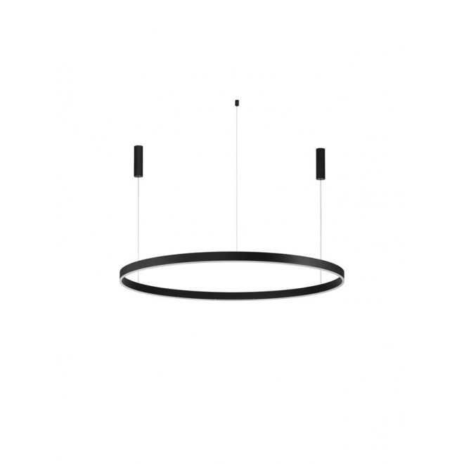 NOVA LUCE 9530222 | Motif Nova Luce visiace svietidlo kruhový regulovateľná intenzita svetla, nastaviteľná farebná teplota, na diaľkové ovládanie, vedenie je možné zkrátiť 1x LED 6000lm 2700 <-> 6000K matná čierna, opál