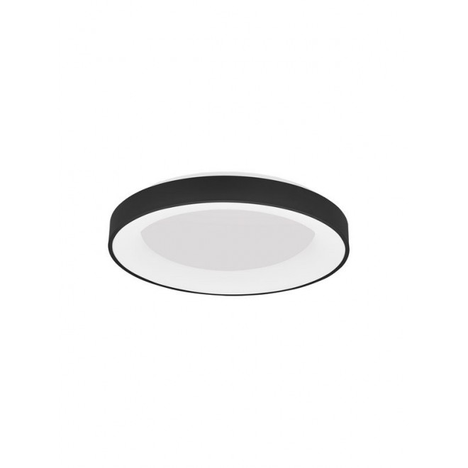 NOVA LUCE 9853042 | Rando-Smart Nova Luce stropné múdre osvetlenie kruhový ovládanie hlasom, regulovateľná intenzita svetla, nastaviteľná farebná teplota, na diaľkové ovládanie 1x LED 3250lm 3000 - 4000K čierna, biela