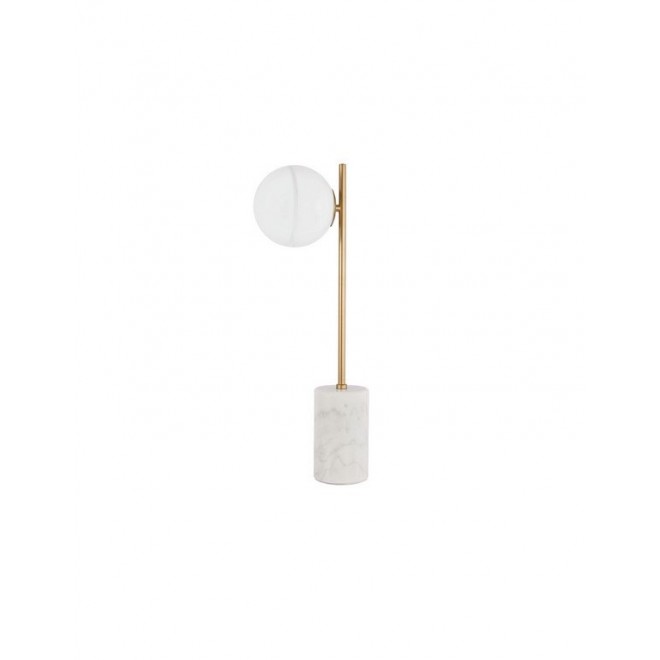 NOVA LUCE 9960618 | Cantona Nova Luce stolové svietidlo 56cm prepínač 1x G9 biely mramor, mosadz, opál