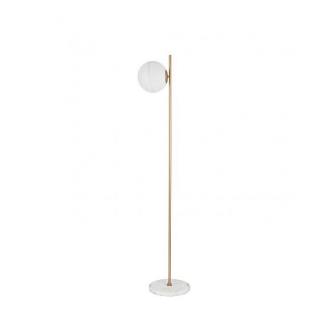 NOVA LUCE 9960619 | Cantona Nova Luce stojaté svietidlo 155cm prepínač 1x E27 mosadz, opál, biely mramor