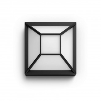 PHILIPS 17393/30/P0 | Drosera Philips stenové svietidlo štvoruholník 1x LED 1200lm 2700K IP44 čierna, biela