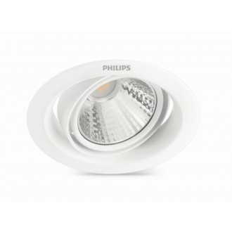 PHILIPS 59554/31/E0 | Pomeron Philips zabudovateľné svietidlo - SceneSwitch kruhový impulzový prepínač regulovateľná intenzita svetla, sklápacie Ø90mm 1x LED 200lm 2700K biela