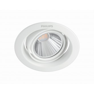 PHILIPS 59556/31/E0 | Pomeron Philips zabudovateľné svietidlo - SceneSwitch kruhový impulzový prepínač regulovateľná intenzita svetla, sklápacie Ø90mm 1x LED 420lm 2700K biela