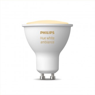 PHILIPS 8719514339903 | GU10 4,3W -> 50W Philips spot LED svetelný zdroj hue múdre osvetlenie 350lm 2200 <-> 6500K regulovateľná intenzita svetla, nastaviteľná farebná teplota, Bluetooth CRI>80