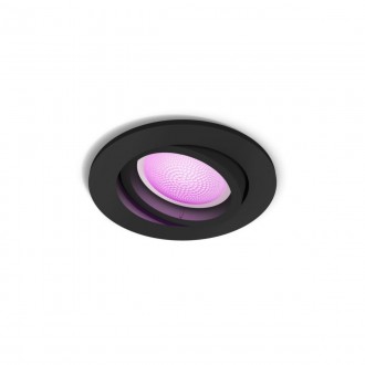 PHILIPS 8719514342927 | PHILIPS-hue-Centura Philips zabudovateľné hue múdre osvetlenie kruhový regulovateľná intenzita svetla, meniace farbu, nastaviteľná farebná teplota, Bluetooth Ø90mm 1x GU10 350lm 2200 <-> 6500K čierna