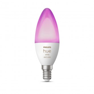 PHILIPS 8719514356610 | E14 4W Philips sviečka B39 LED svetelný zdroj hue múdre osvetlenie 470lm 2200 <-> 6500K regulovateľná intenzita svetla, meniace farbu, nastaviteľná farebná teplota, Bluetooth