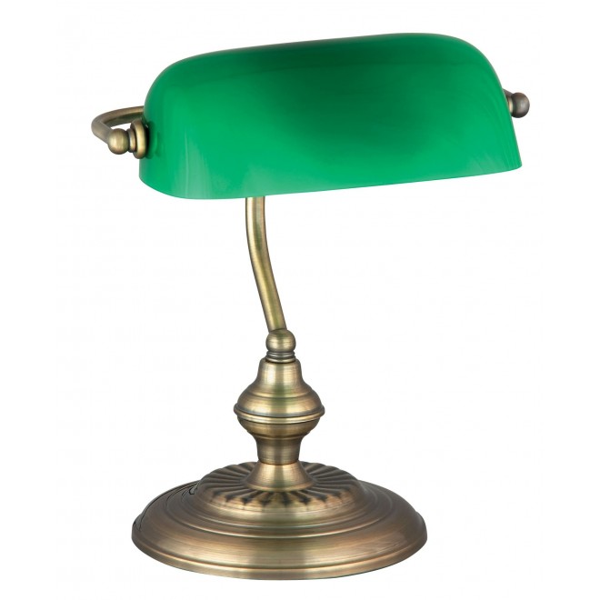 RABALUX 4038 | Bank Rabalux stolové svietidlo 33cm prepínač na vedení 1x E27 bronzová, zelená