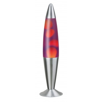 RABALUX 4106 | Lollipop2 Rabalux dekor láva-lampa prepínač na vedení 1x E14 pomaranč, fialová, strieborný