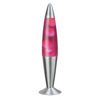 RABALUX 4108 | Lollipop2 Rabalux dekor láva-lampa prepínač na vedení 1x E14 priesvitné, ružová, strieborný