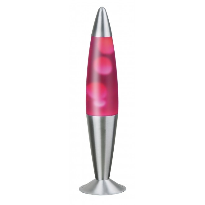 RABALUX 4108 | Lollipop2 Rabalux dekor láva-lampa prepínač na vedení 1x E14 priesvitné, ružová, strieborný