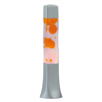 RABALUX 4110 | Marshal Rabalux dekor láva-lampa prepínač na vedení 1x E14 pomaranč, priesvitné, strieborný