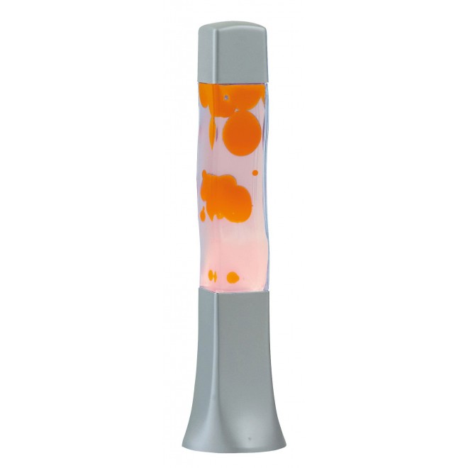 RABALUX 4110 | Marshal Rabalux dekor láva-lampa prepínač na vedení 1x E14 pomaranč, priesvitné, strieborný