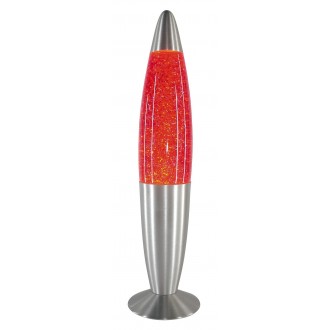 RABALUX 4116 | Glitter-mini Rabalux dekor láva-lampa prepínač na vedení 1x E14 červená, strieborný