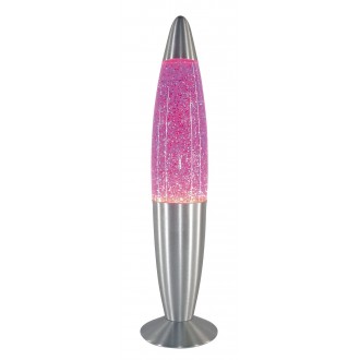 RABALUX 4117 | Glitter-mini Rabalux dekor láva-lampa prepínač na vedení 1x E14 ružová, strieborný