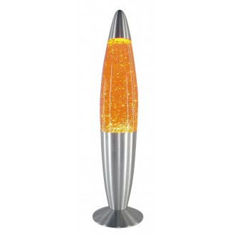 RABALUX 4118 | Glitter-mini Rabalux dekor láva-lampa prepínač na vedení 1x E14 pomaranč, strieborný