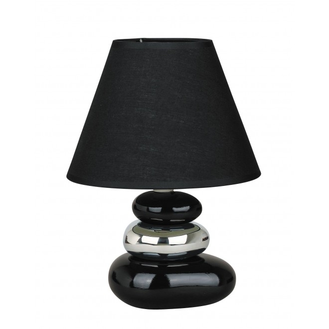 RABALUX 4950 | Salem Rabalux stolové svietidlo 25cm prepínač na vedení 1x E14 čierna, strieborný