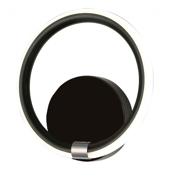 RABALUX 6969 | Willow_RA Rabalux stenové svietidlo kruhový 1x LED 750lm 4000K matná čierna, opál, chróm