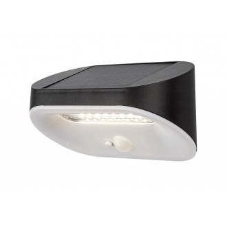 RABALUX 77006 | Brezno Rabalux stenové svietidlo pohybový senzor, svetelný senzor - súmrakový spínač, prepínač slnečné kolektorové / solárne 1x LED 145lm 4000K IP44 čierna, biela