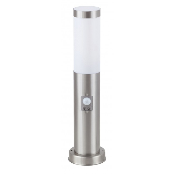 RABALUX 8267 | Inox Rabalux stojaté svietidlo 45cm pohybový senzor UV vzdorný plast 1x E27 IP44 UV zušľachtená oceľ, nehrdzavejúca oceľ, biela