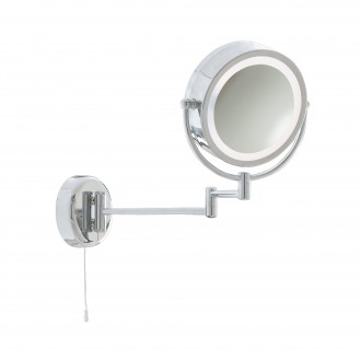 SEARCHLIGHT 11824 | MirrorS Searchlight stenové svietidlo prepínač na ťah otočné prvky 1x E14 IP44 chróm, zrkalový