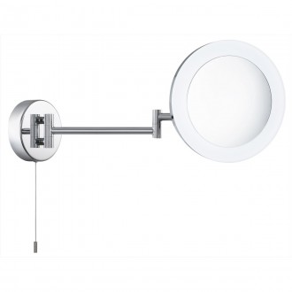 SEARCHLIGHT 1456CC | MirrorS Searchlight stenové svietidlo prepínač na ťah otočné prvky 1x LED 295lm 4000K IP44 chróm, morené, zrkalový