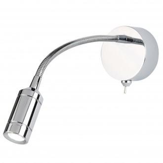 SEARCHLIGHT 2256CC | Wall-SL Searchlight rameno stenové svietidlo prepínač flexibilné 1x LED 24lm 3000K chróm, priesvitné