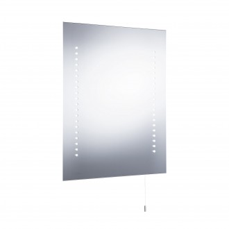 SEARCHLIGHT 9305 | MirrorS Searchlight stenové svietidlo prepínač na ťah batérie/akumulátorové 1x LED 196lm 6000K IP44 biela, morené, zrkalový