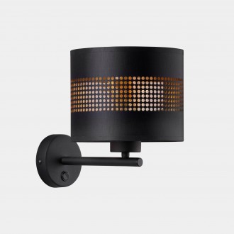 TK LIGHTING 3210 | Tago Tk Lighting rameno stenové svietidlo prepínač 1x E27 čierna, zlatý